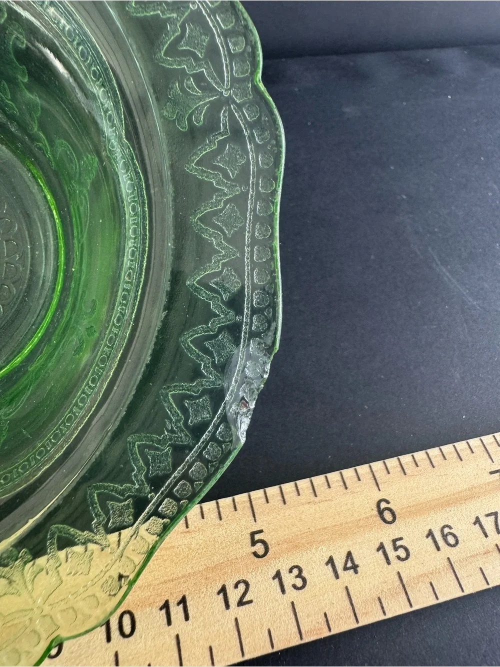 Vintage Green Glass Decorative Bowl - Home Dining